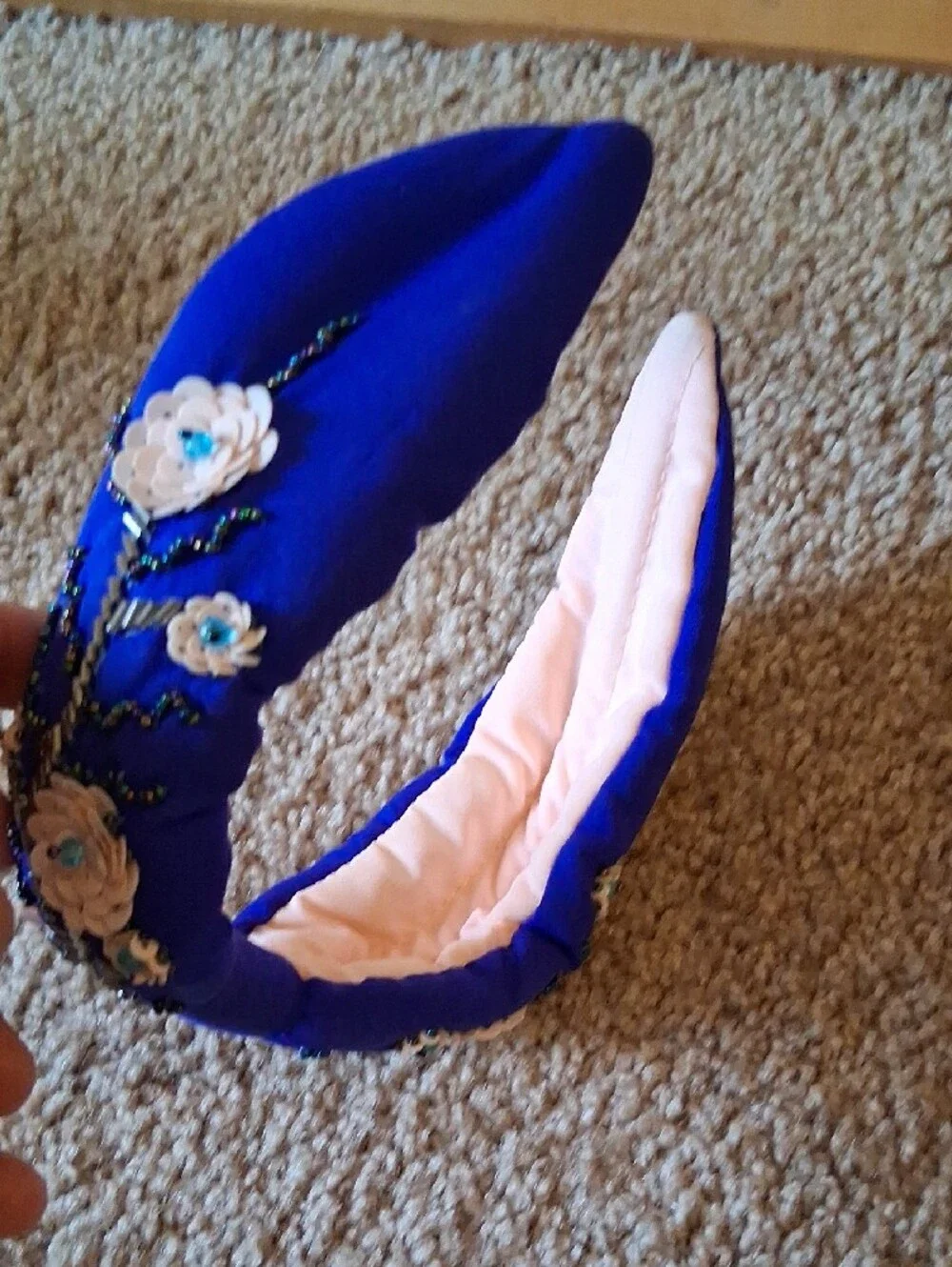 Embellished Royal Blue Floral Headband